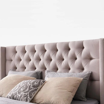 Lindsay Luxury Upholstered Velvet Solid Wood Bed Frame