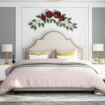 Roseanne Luxury Upholstered Velvet Solid Wood Bed Frame