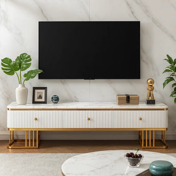 2M Lioness Luxury Sintered Stone Marble Top TV Cabinet Entertainment Unit Stand