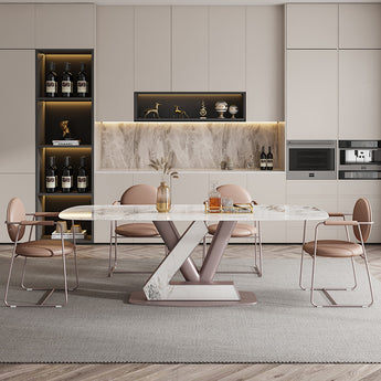 Lovina Solid Sintered Stone Top Luxury Moran Purple Dining Table