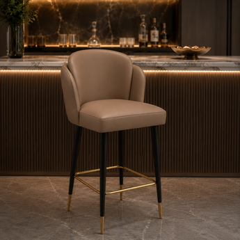 🟢 IN STOCK LUXIO Modern Italian Luxury Solid Wood Bar Stool - Milo