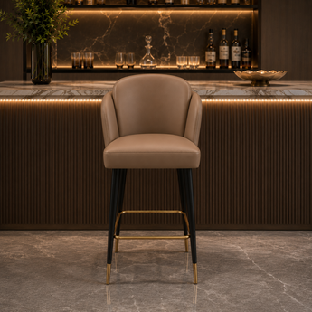 🟢 IN STOCK LUXIO Modern Italian Luxury Solid Wood Bar Stool - Milo