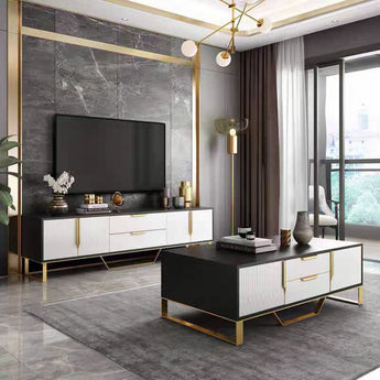 1.3M Majestic Luxury Living Sintered Stone Top Solid Wood Coffee Table