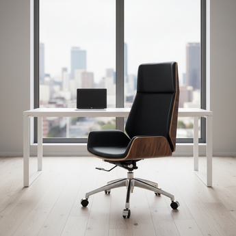 Manhattan Upholstered Leather Executive Solid Wood Office Working Chair
