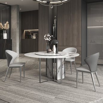 Maradyne Modern Luxury Marble Round Dining Table with Lazy Susan