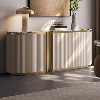 Mayhem Modern Italian Luxury Marble Top Solid Wood Sideboard Buffet