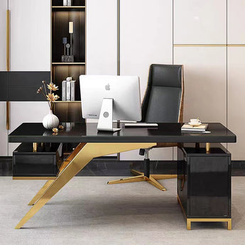 Melbourne Marble Top Solid Wood Executive Office Desk