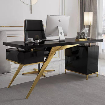 Melbourne Marble Top Solid Wood Executive Office Desk