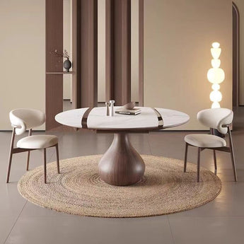 1.3M MILA Extendable Sintered Stone Top Round Dining Table