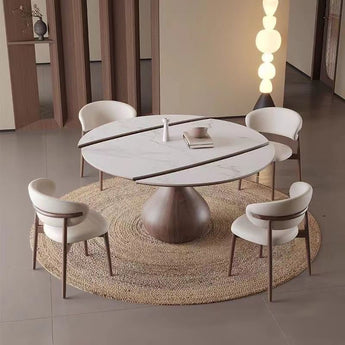 1.3M MILA Extendable Sintered Stone Top Round Dining Table