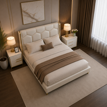 Mirage Modern Luxury Upholstered Leather Solid Wood Bed Frame