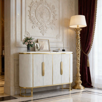 Monroe Modern Italian Luxury Marble Top Buffet Sideboard