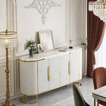 Monroe Modern Italian Luxury Marble Top Buffet Sideboard