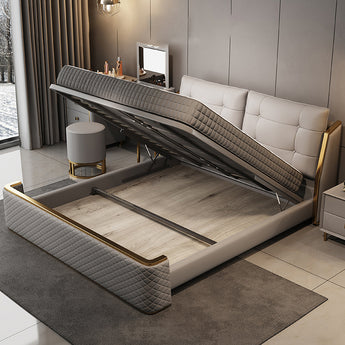 Gas Lifting Storage Add Ons for Bedframe made with Oak Larch Solid Wood and Metal