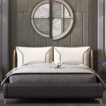 Monash Upholstered Leather Solid Wood Bed Frame