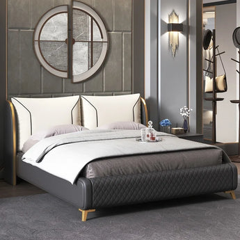 Monash Upholstered Leather Solid Wood Bed Frame