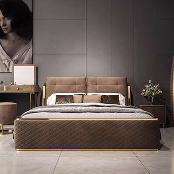 Signature Monarch Solid Wood Upholstered Velvet Bedframe