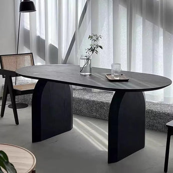 NARA Solid Wood Dining Table - Black