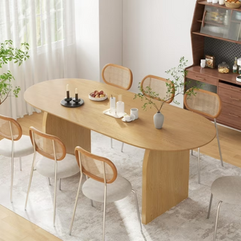 NARA Solid Oak Wood Dining Table - Natural