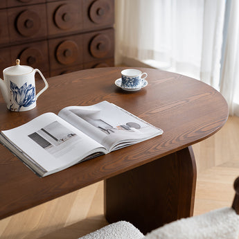 NARA Solid Walnut Wood Dining Table - Cocoa