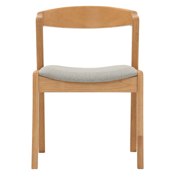 🟢 IN STOCK- Nazo Solid Malaysian Oak Dining Chair – Natural Frame & Light Grey Seat (Easy Assembly, In Stock Australia)