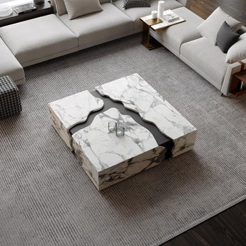 Nile River Solid Marble Stone Coffee Table