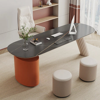 Oakleigh Marble Top Solid Wood Executive Office Desk