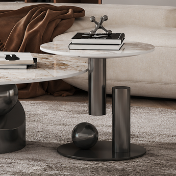 Odelia Modern Luxury Grey Marble Top Nesting Coffee Table Set