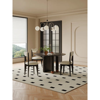 Pompeii Modern Luxury Solid Wood Round Dining Table - Black