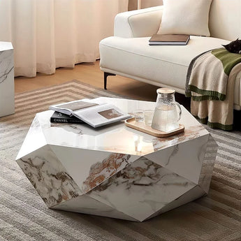 1M Modern Italian Luxury Prism Marble Stone Coffee Table