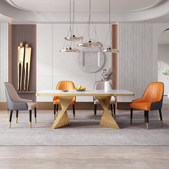Modern Italian Luxury Pyramid Marble Top Dining Table