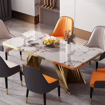 Modern Italian Luxury Pyramid Marble Top Dining Table