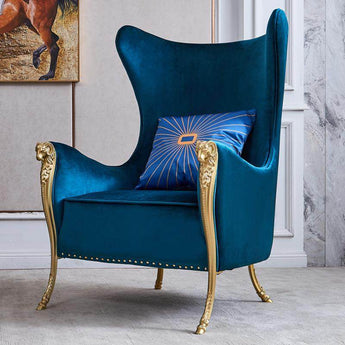 Throne Queen Crystal Upholstered Velvet Solid Wood Sculptured Accent Chair Armchair