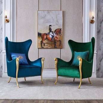 Throne Queen Crystal Upholstered Velvet Solid Wood Sculptured Accent Chair Armchair