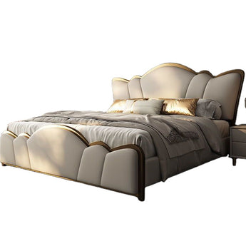 Luxor Solid Wood Upholstered Leather Bedframe