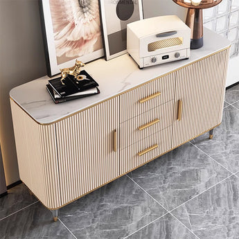 Raindans Luxury Marble Top Solid Wood Sideboard