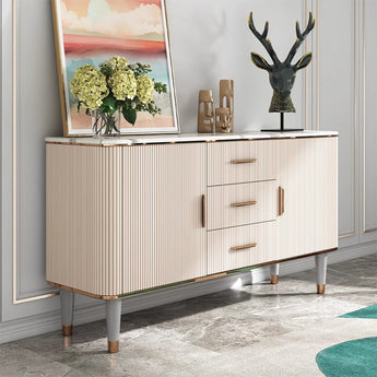 Raindans Luxury Marble Top Solid Wood Sideboard