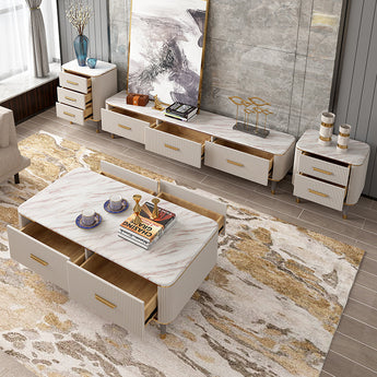 2M Raindans Luxury Living Sintered Stone Top Solid Wood TV Stand Unit Cabinet