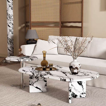 Richie Classic Marble Modern Luxury Coffee Table Set