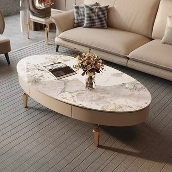 Signature Riviera Oval Marble Coffee Table