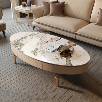 Signature Riviera Oval Marble Coffee Table