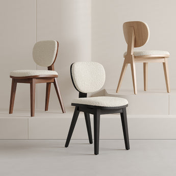 RONA Solid Wood Boucle Fabric Upholstery Dining Chair