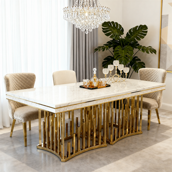 Royal Modern Italian Luxury Snow Mountain Marble Top Dining Table