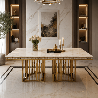 🟢 IN STOCK Royal Modern Italian Luxury Heaven Marble Top Dining Table