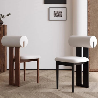 RUKA Solid Wood Leather Dining Chair