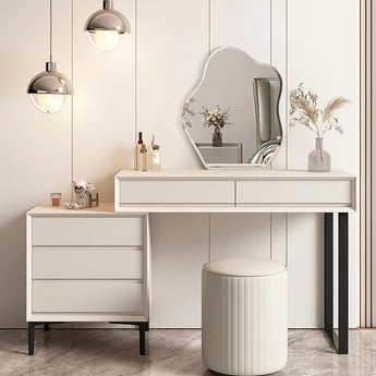 ELLE Modern Luxury 4 Piece Big Extendable High Gloss Paint Cabinet Dressing Table Vanity Set