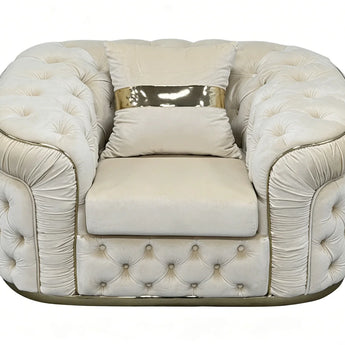 Riyadh Living Suite Upholstered Velvet Sofa Set 1 seater