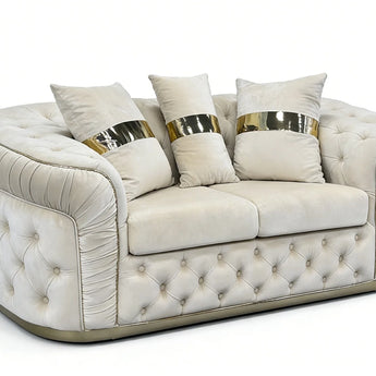 Riyadh Living Suite Upholstered Velvet Sofa Set 2 seater