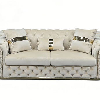 Signature Riyadh 3 Seater Living Suite Upholstered Velvet Sofa