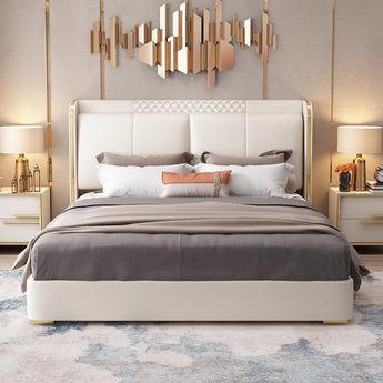 Sephora Gas Lifting Storage Modern Italian Luxury Leather Upholstery Bedframe